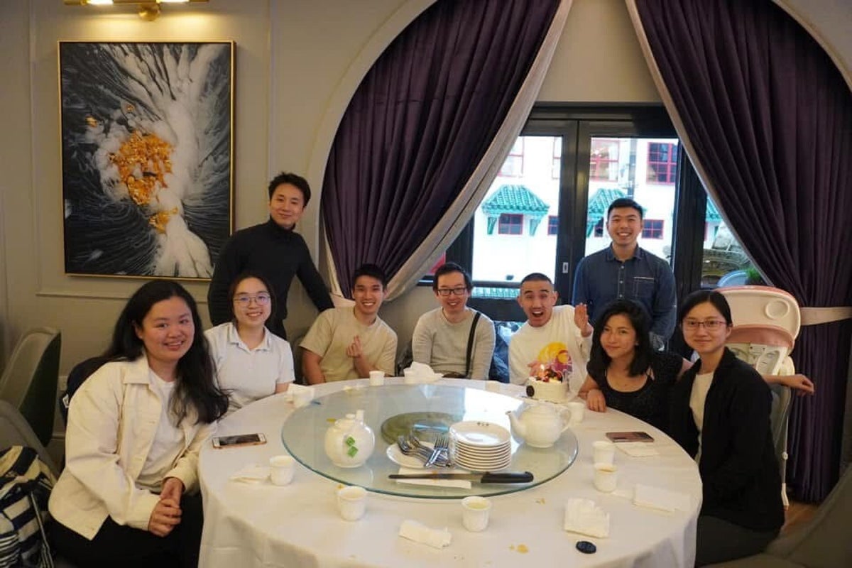 Yidong Zhang with a group